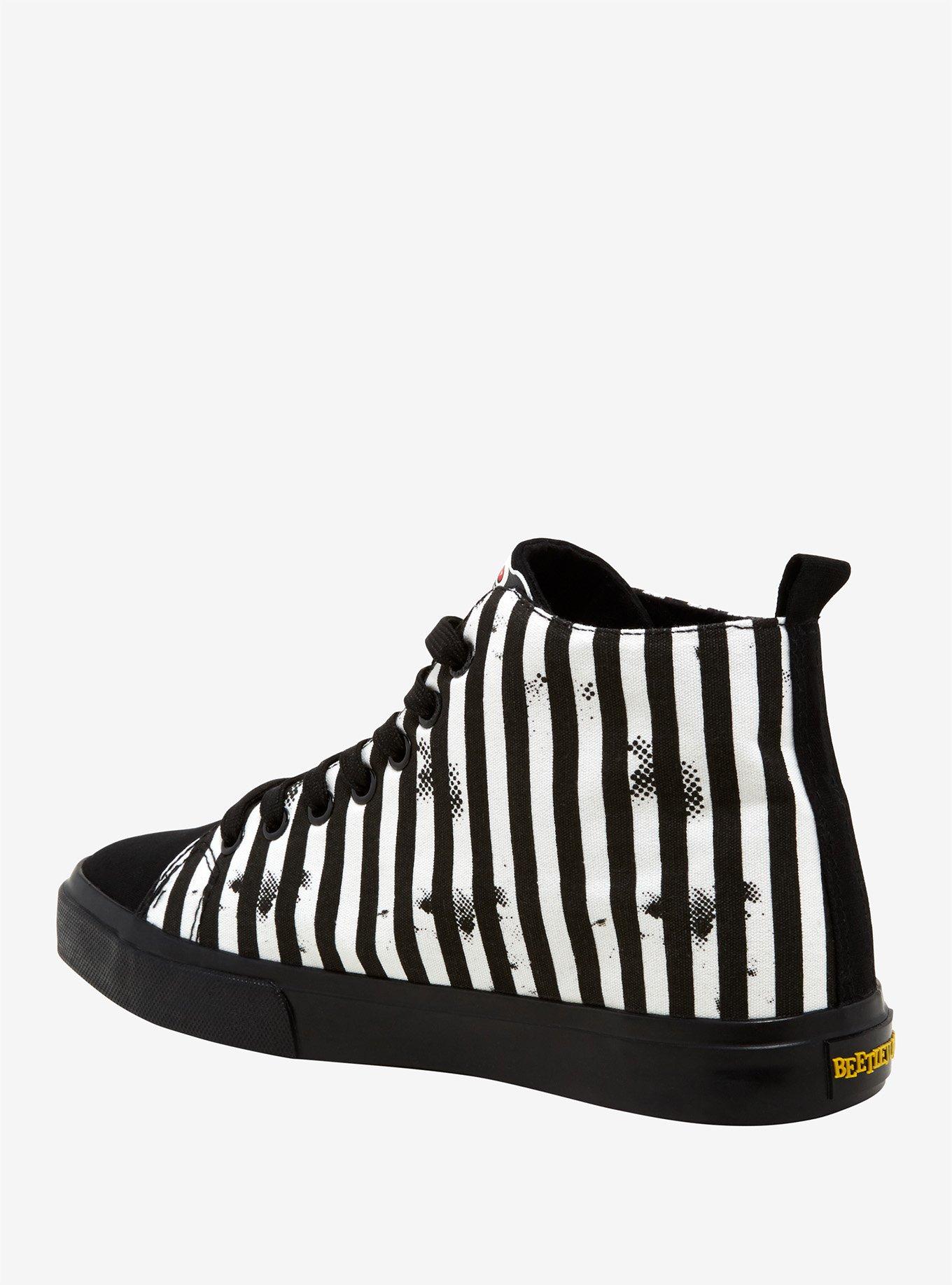 Beetlejuice Black & White Stripe Hi-Top Sneakers, MULTI, alternate