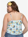 Disney Lilo & Stitch Pineapple & Hibiscus Girls Tie-Front Woven Button-Up Plus Size, MULTI, alternate