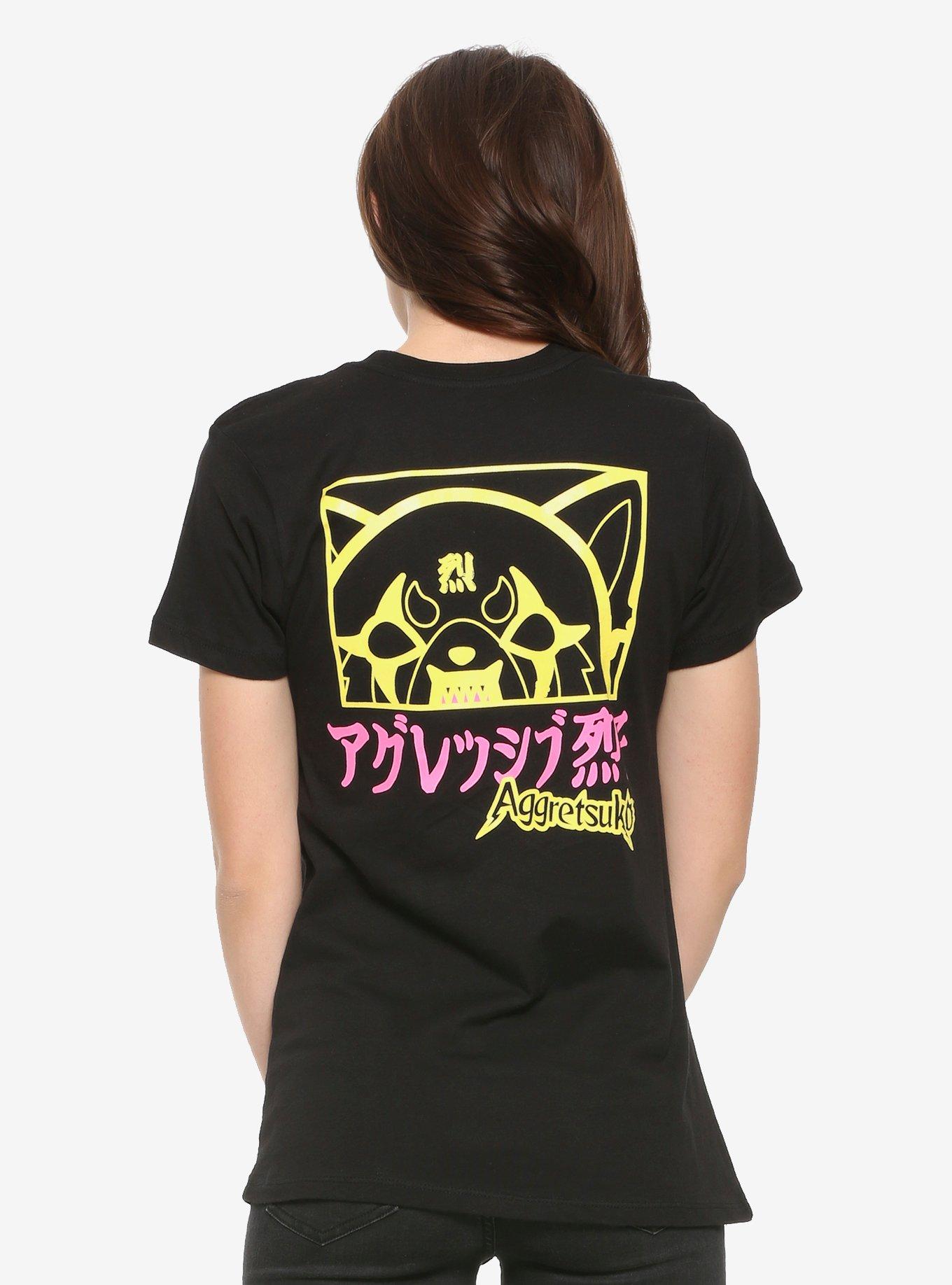 Aggretsuko Front Neon Front & Back T-Shirt, , alternate