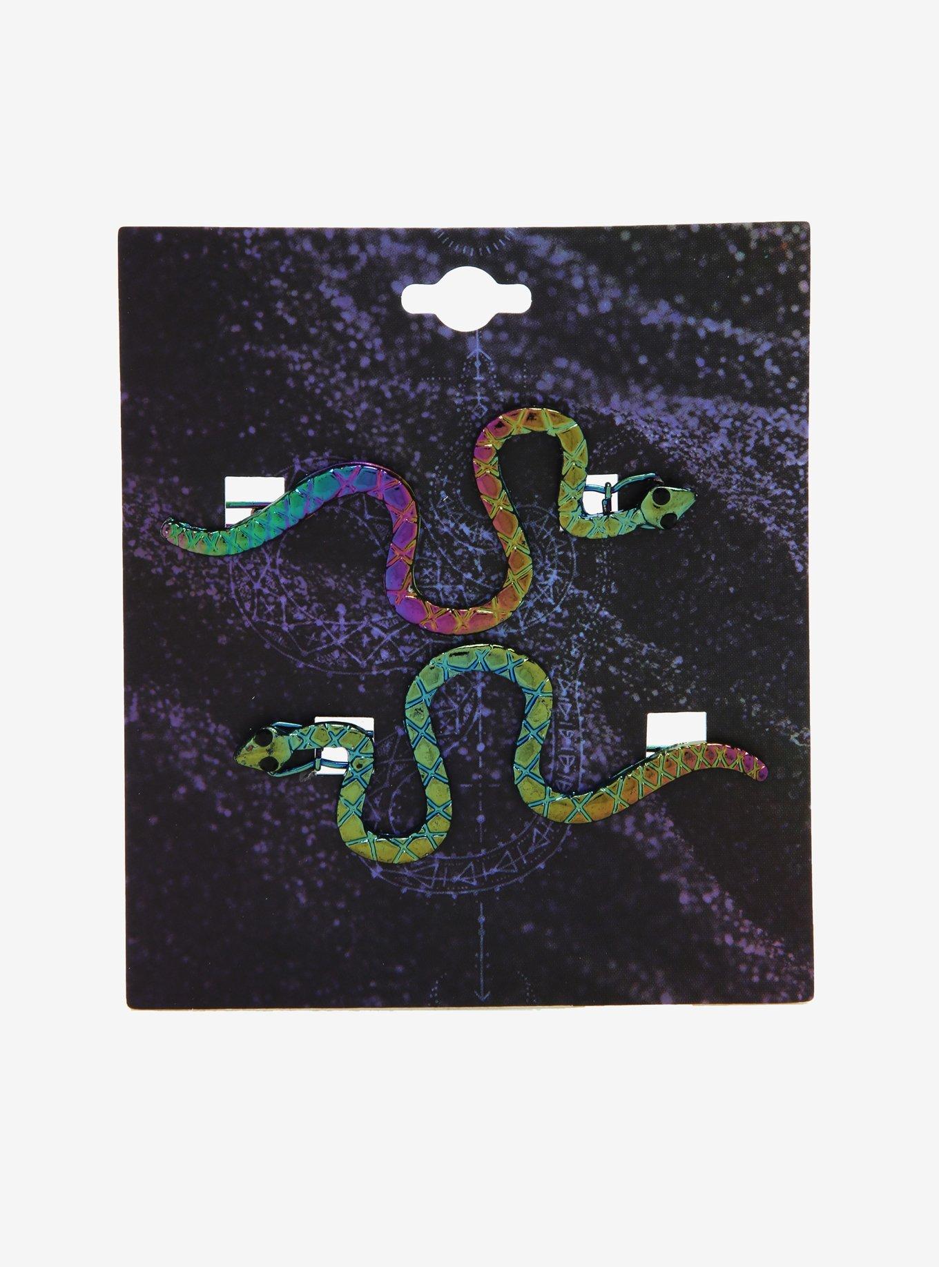 Anodized Snake Hair Clips, , alternate