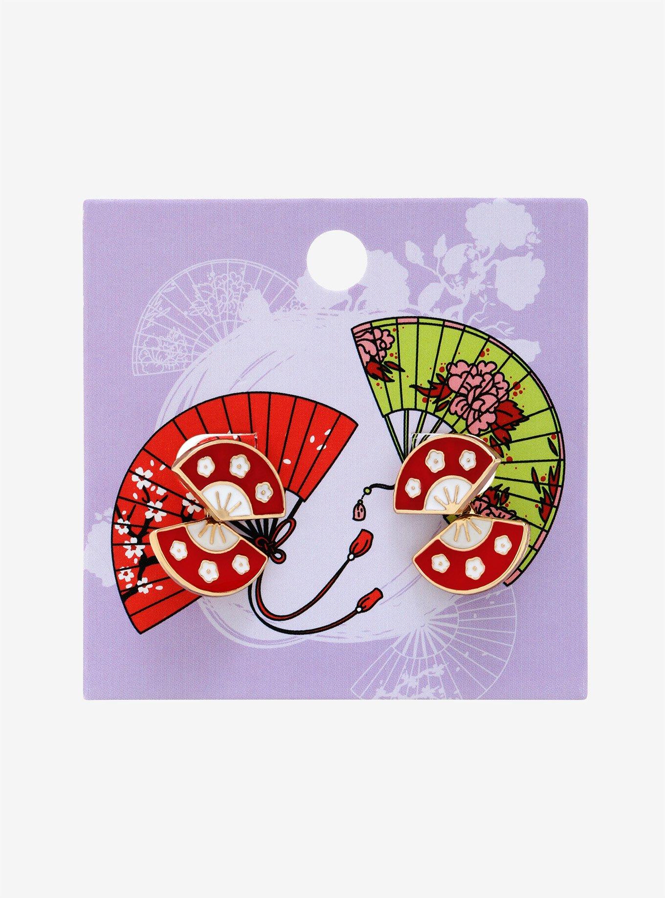 Floral Fan Front/Back Earrings, , alternate