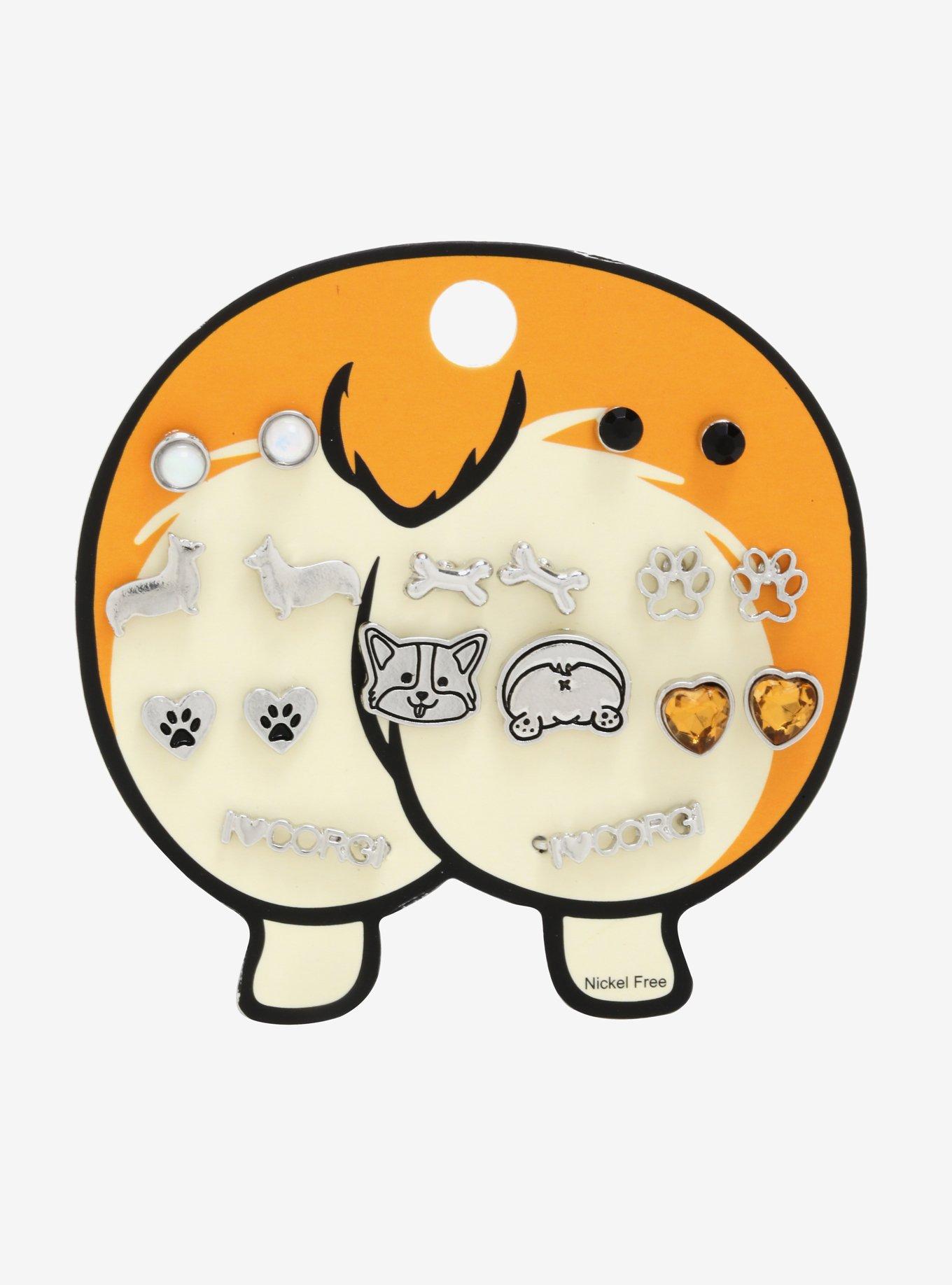 Corgi Butts Stud Earring Set, , alternate