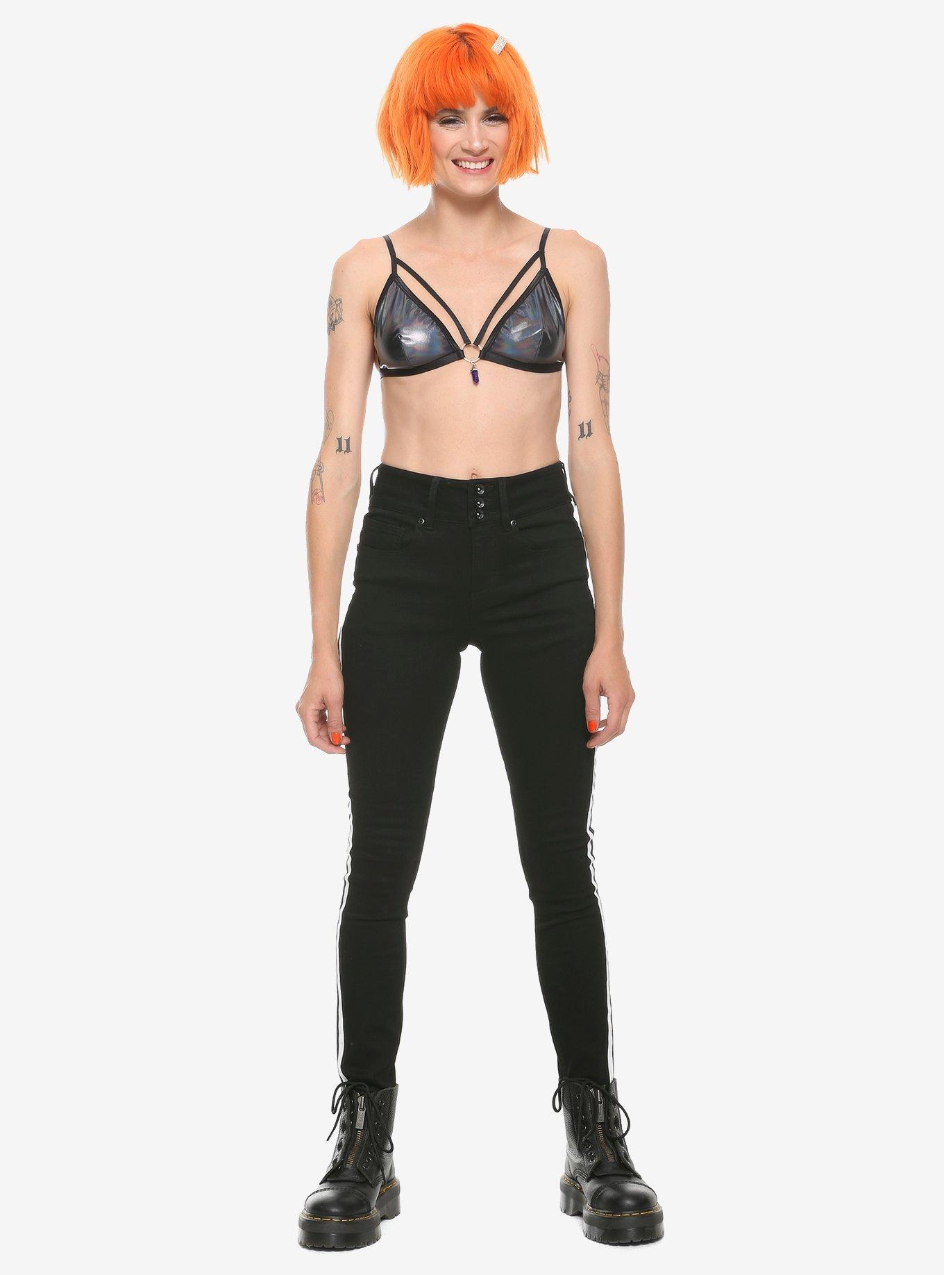 Black Crystal Bralette, BLACK, alternate