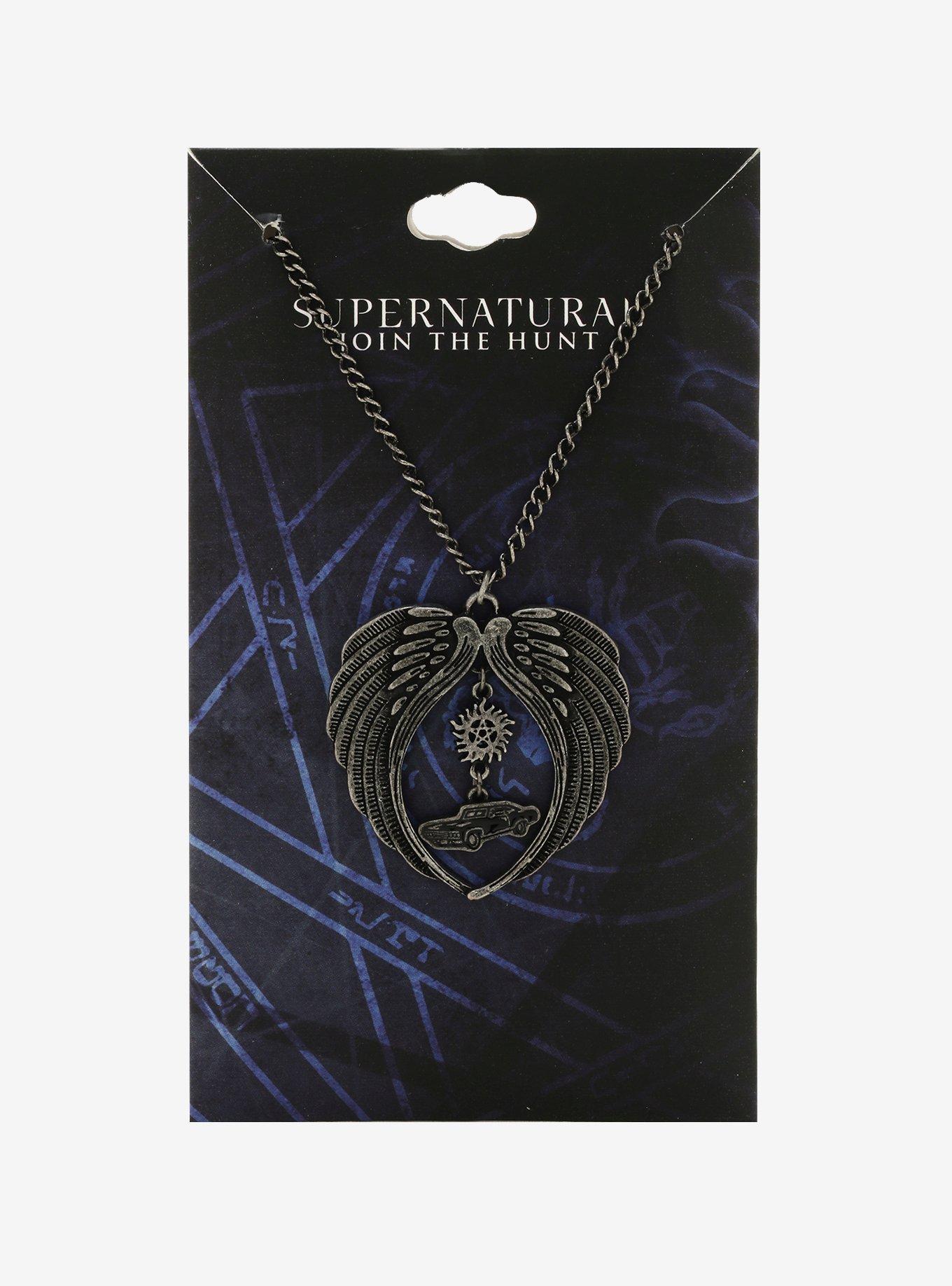 Supernatural Castiel Wings & Baby Necklace, , alternate