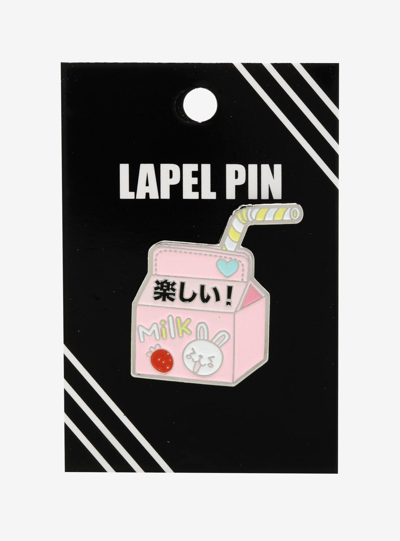 Strawberry Milk Bunny Enamel Pin, , alternate