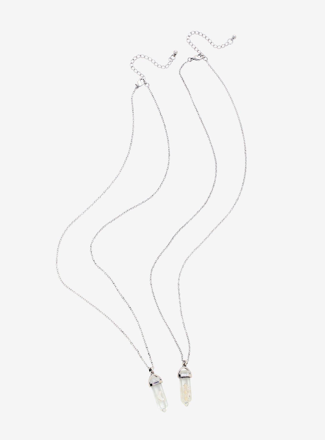 Glow-In-The-Dark Moon and Star Crystal Necklace Set - BoxLunch Exclusive, , alternate