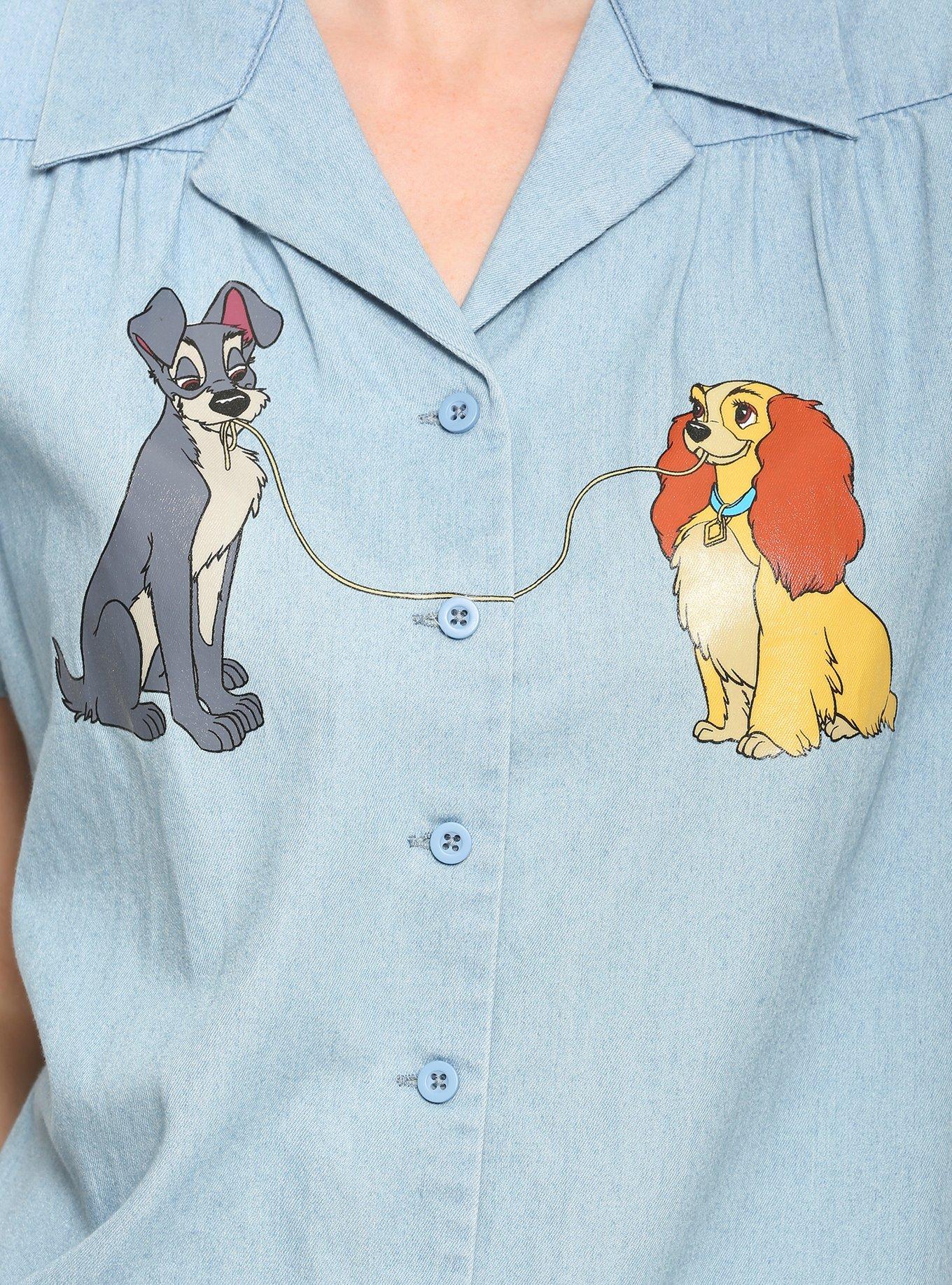Disney Lady and the Tramp Women's Tie-Front Woven Top - BoxLunch Exclusive, , alternate