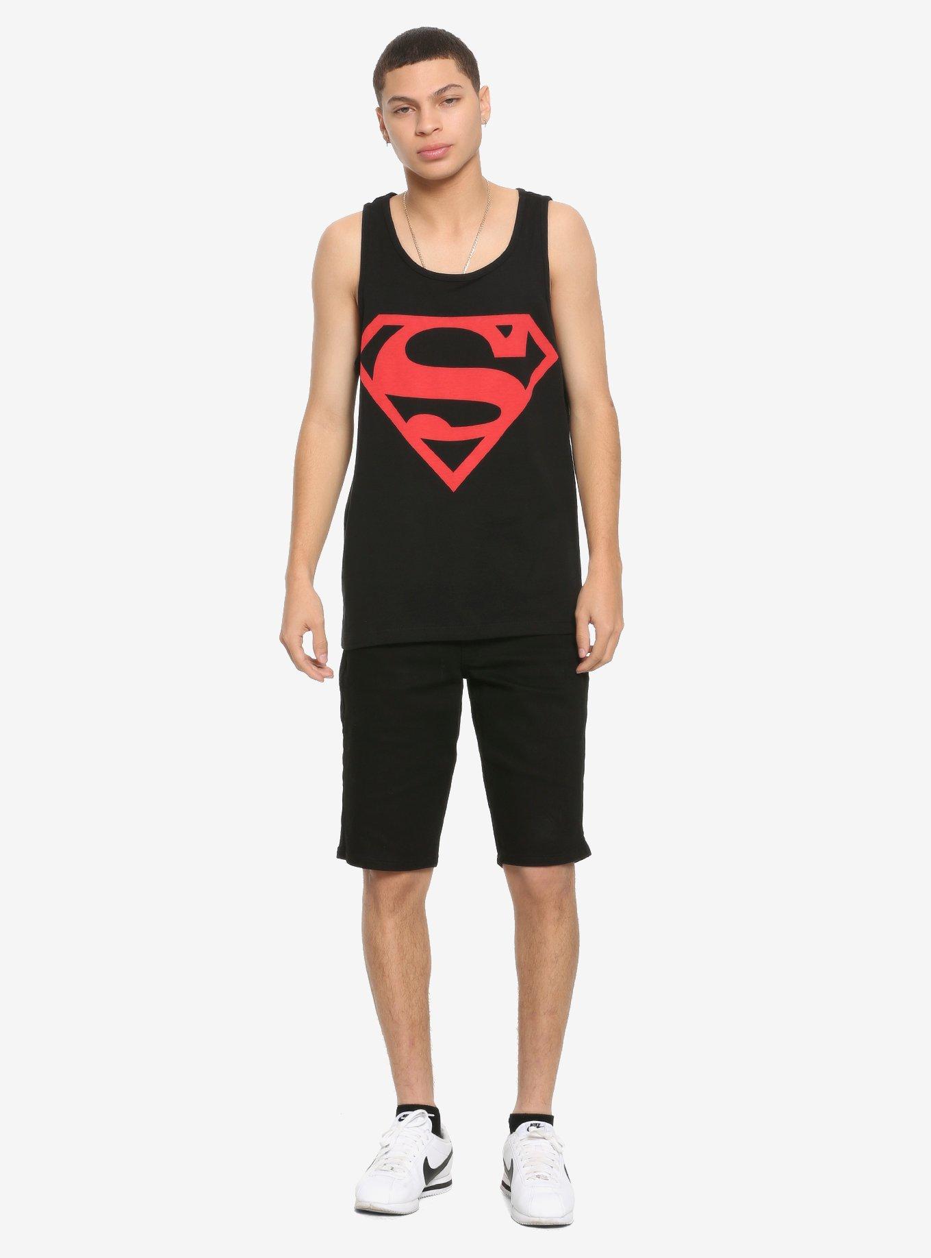 DC Comics Superboy Logo Tank Top, BLACK, alternate