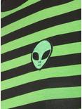 Alien Black & Green Striped Girls T-Shirt, , alternate