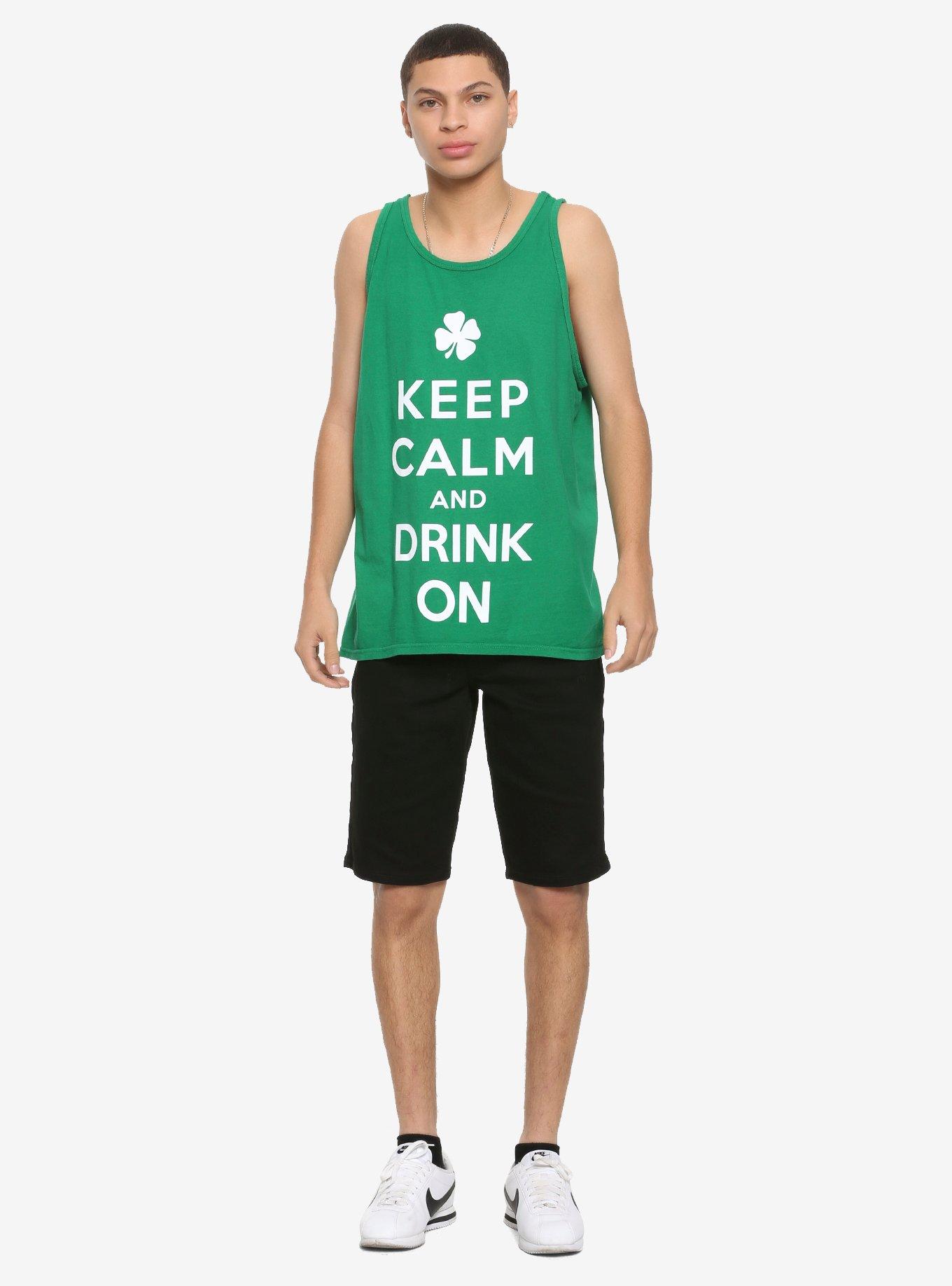 Keep Calm & Drink On Tank Top, WHITE, alternate
