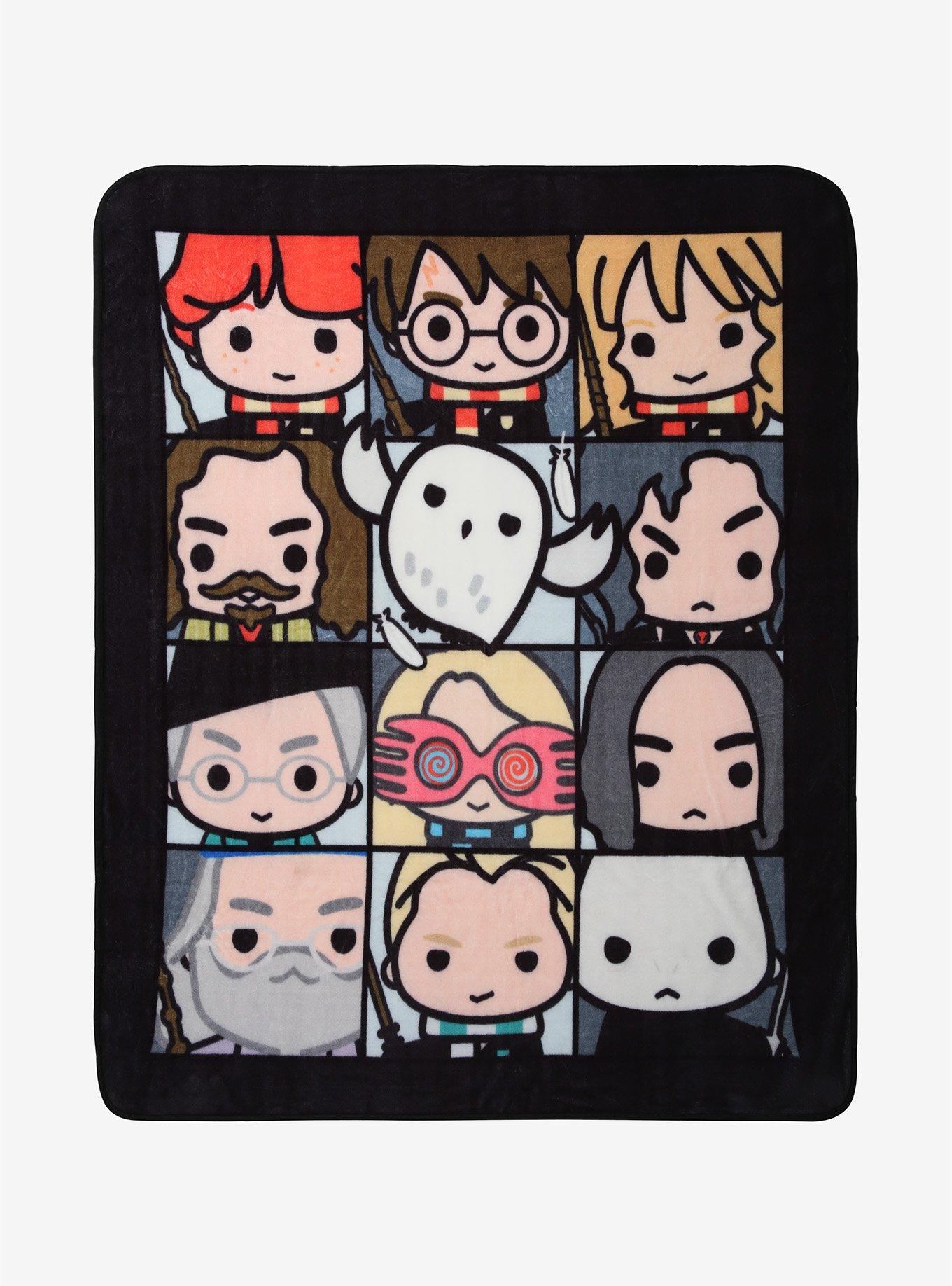 Harry Potter Chibi Character Squares Plush Throw Blanket, , alternate