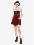 Burgundy Velvet Skater Skirt, BURGUNDY, alternate