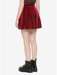 Burgundy Velvet Skater Skirt, BURGUNDY, alternate