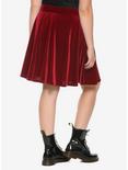 Burgundy Velvet Skater Skirt Plus Size, BURGUNDY, alternate