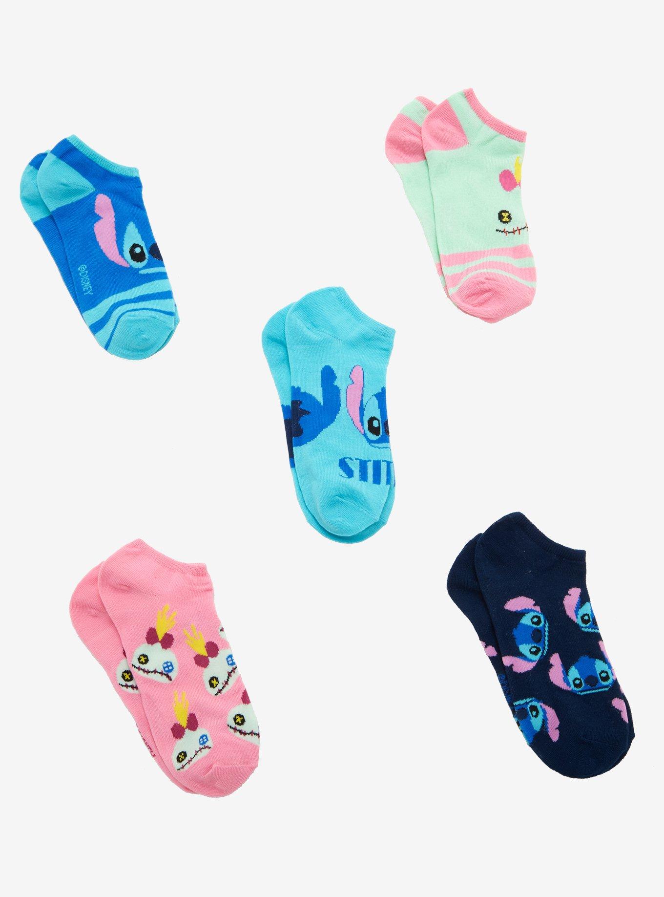 Disney Lilo & Stitch Scrump & Stitch No-Show Socks 5 Pair, , alternate