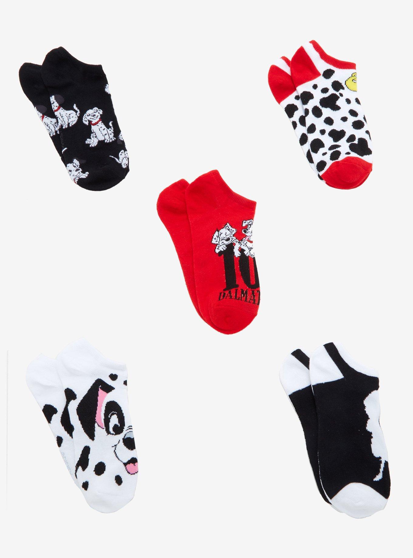 Disney 101 Dalmatians No-Show Socks 5 Pair, , alternate