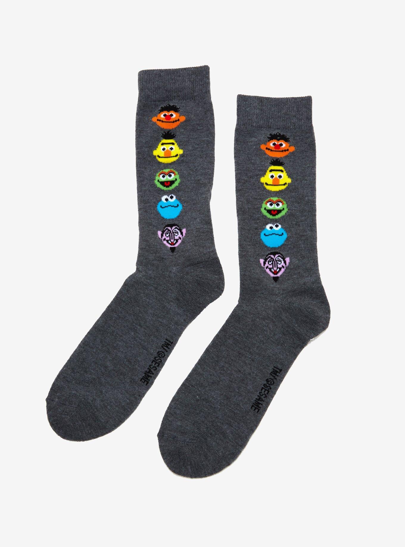 Sesame Street Characters Crew Socks, , alternate
