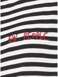 Ew People Black & White Striped Girls T-Shirt, BLACK  WHITE, alternate