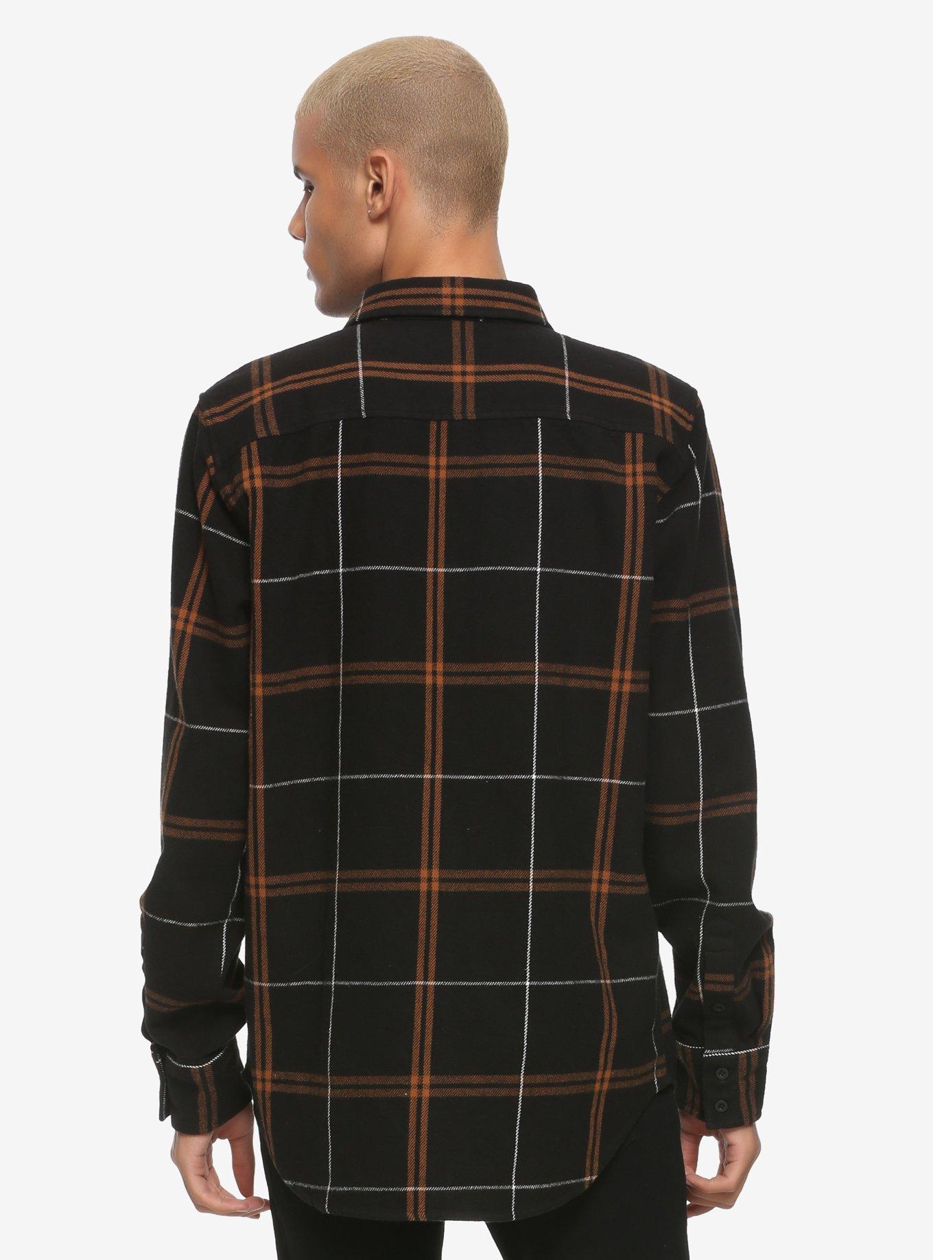 Black & Brown Plaid Woven Button-Up, , alternate