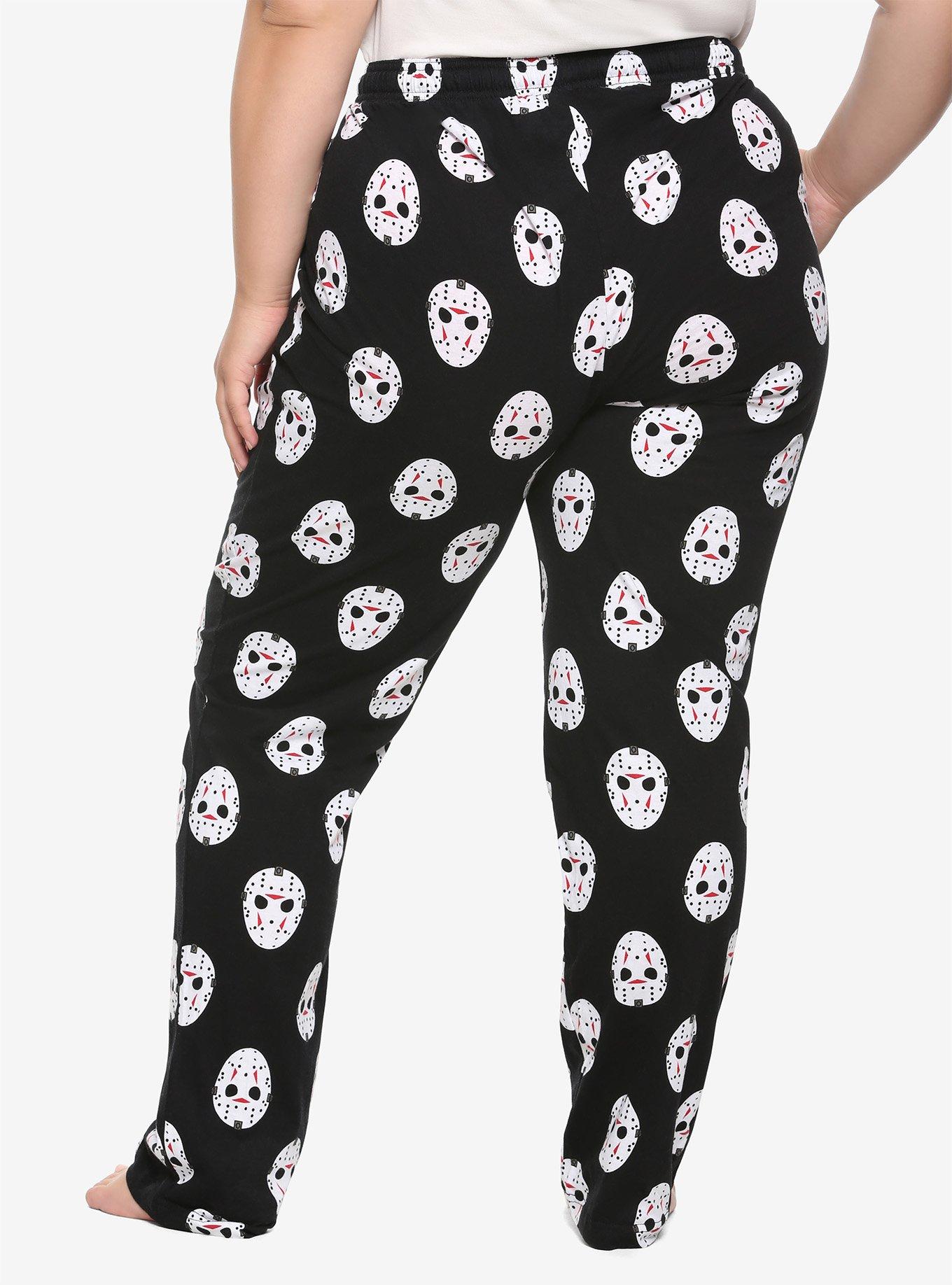 Friday The 13th Jason Mask Girls Pajama Pants Plus Size, MULTI, alternate