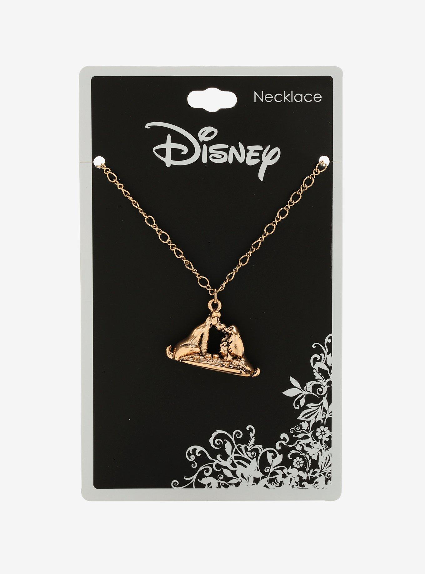 Disney Lady And The Tramp Spaghetti Kiss Necklace, , alternate