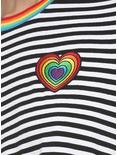 Stripe Rainbow Ringer Dress, BLACK-WHITE STRIPE, alternate