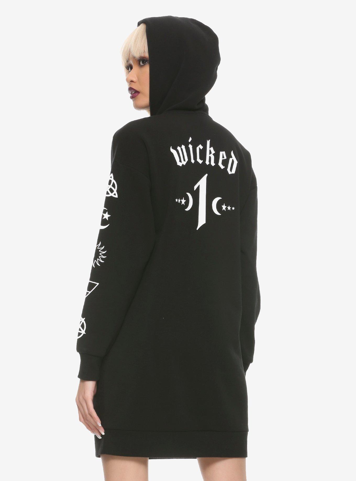 Spellcaster Hoodie Dress, BLACK, alternate