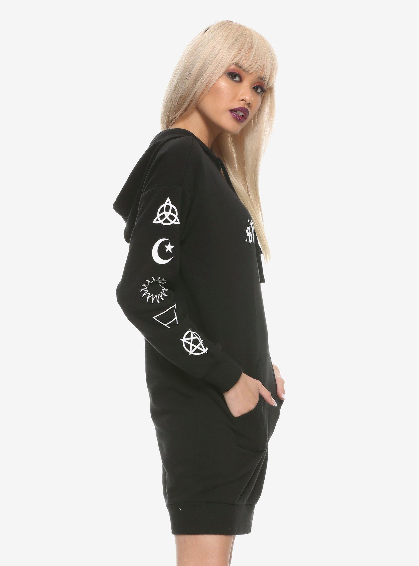 Spellcaster Hoodie Dress, BLACK, alternate