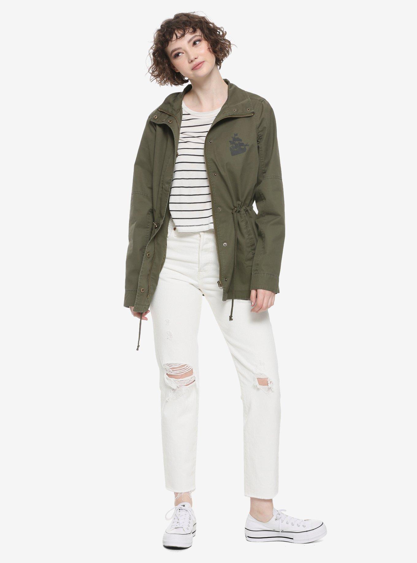 Disney Peter Pan Skull Girls Cargo Jacket, BLACK, alternate