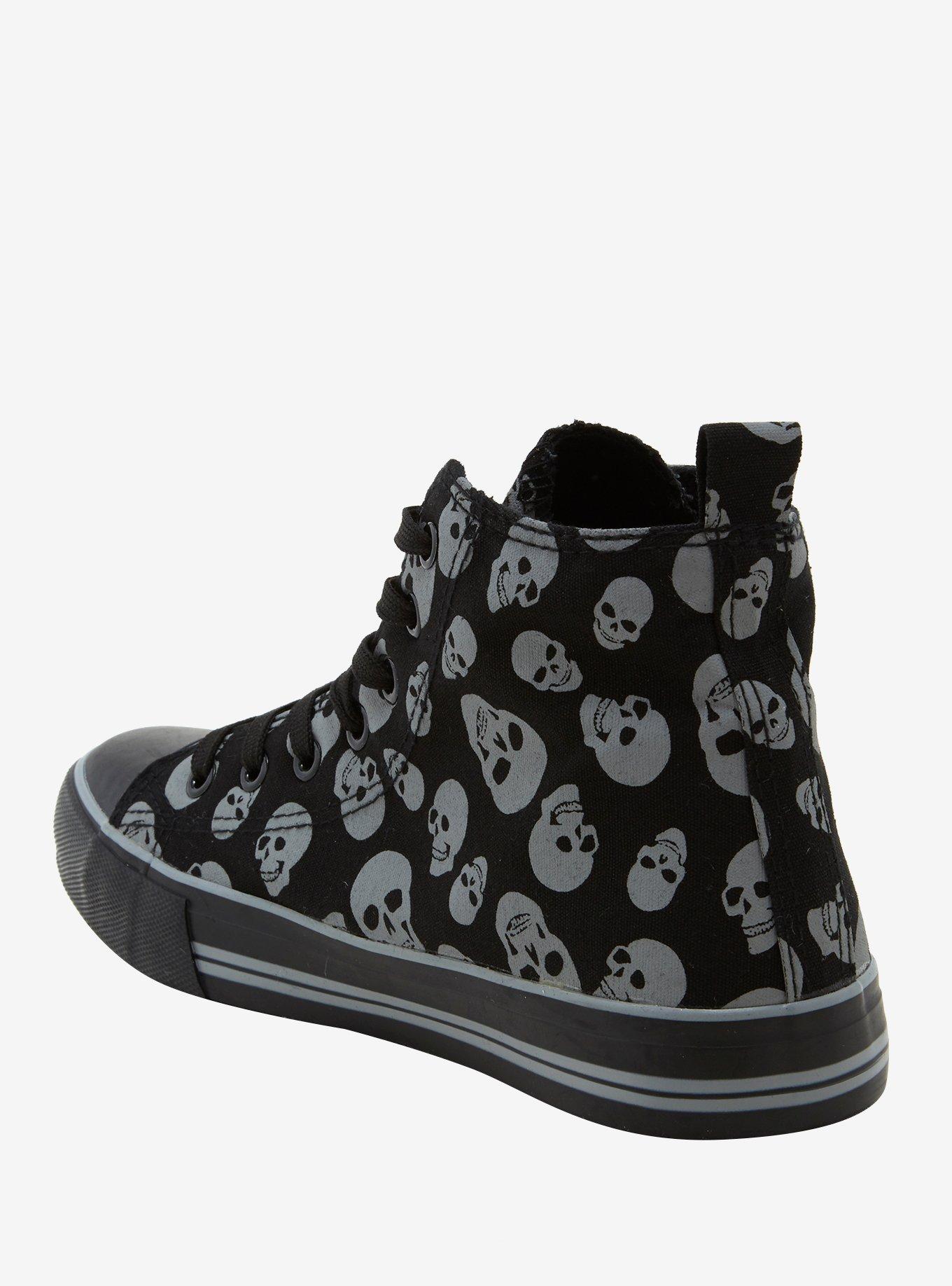 Grey Skulls Hi-Top Sneakers, MULTI, alternate