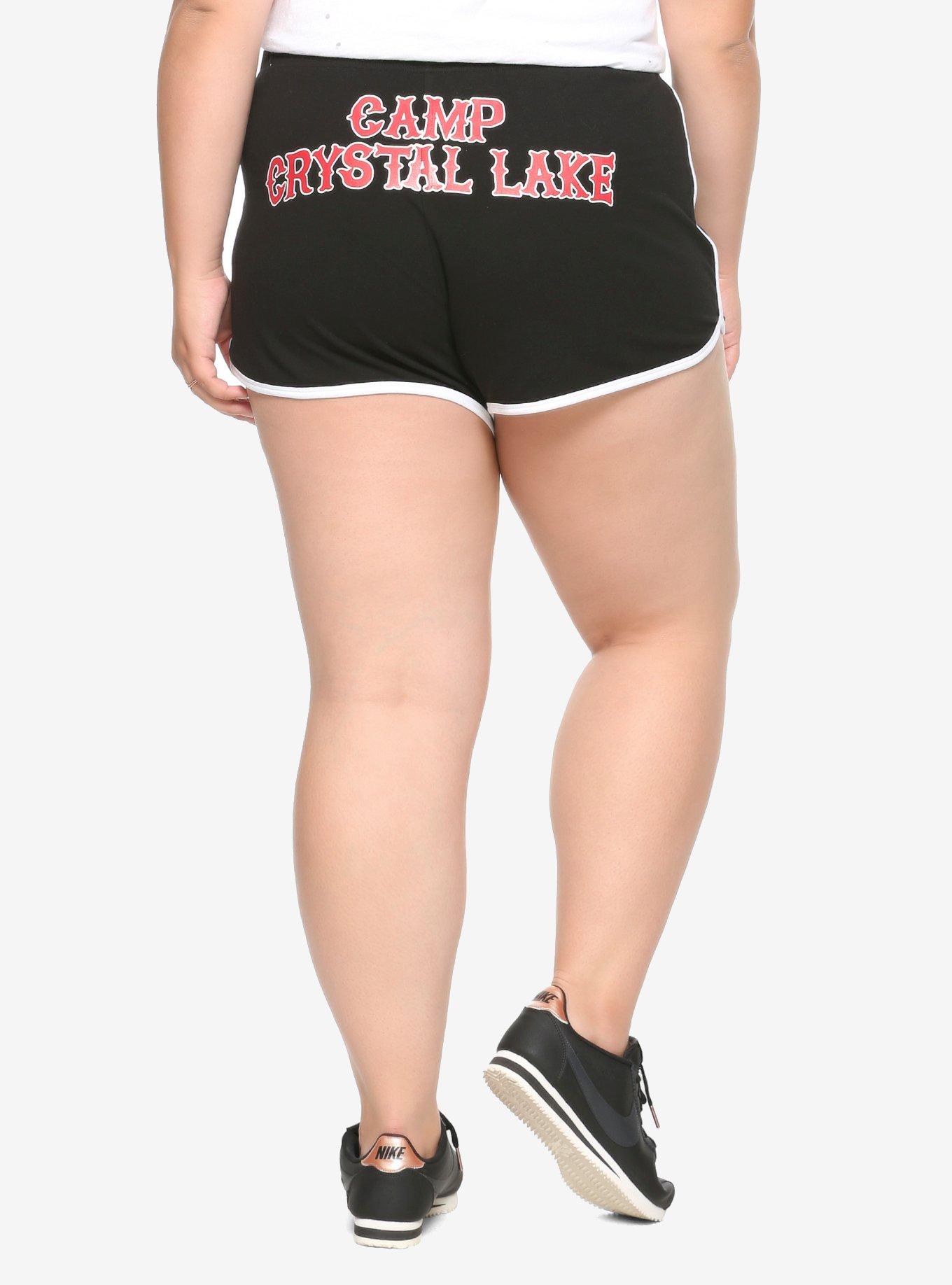 Friday The 13th Camp Crystal Lake Girls Soft Shorts Plus Size, BLACK, alternate