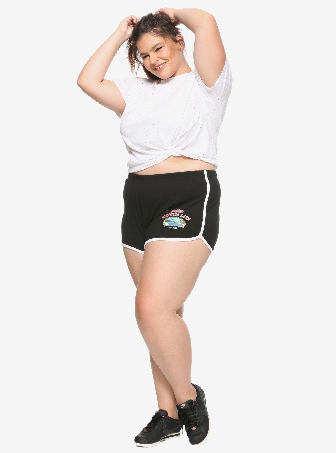 Friday The 13th Camp Crystal Lake Girls Soft Shorts Plus Size, BLACK, alternate