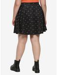 Rainbow Print Skater Skirt Plus Size, BLACK, alternate