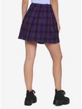 Purple Plaid Pleated Chain Skirt, , alternate