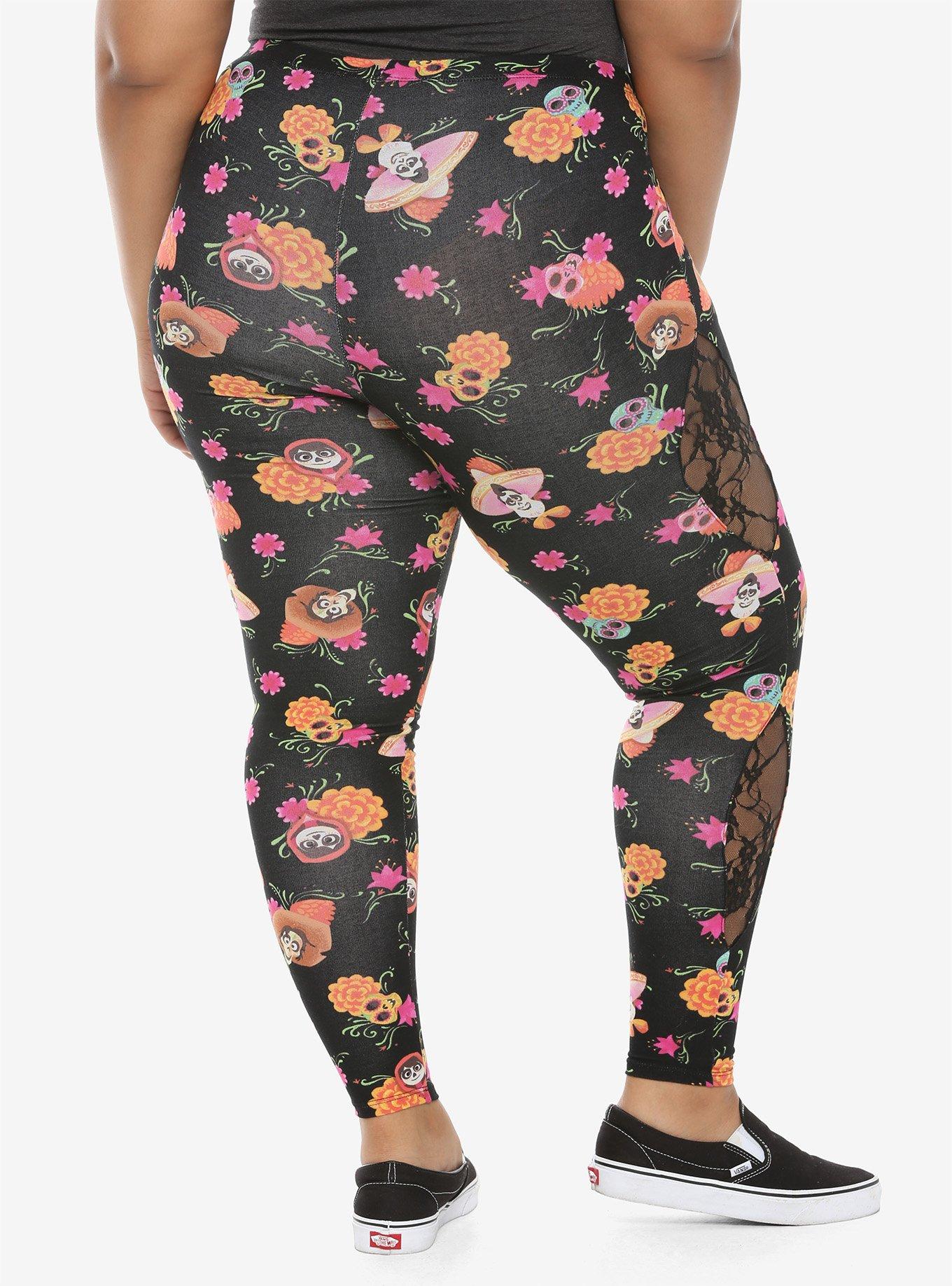 Disney Pixar Coco Lace Panel Leggings Plus Size, MULTI, alternate