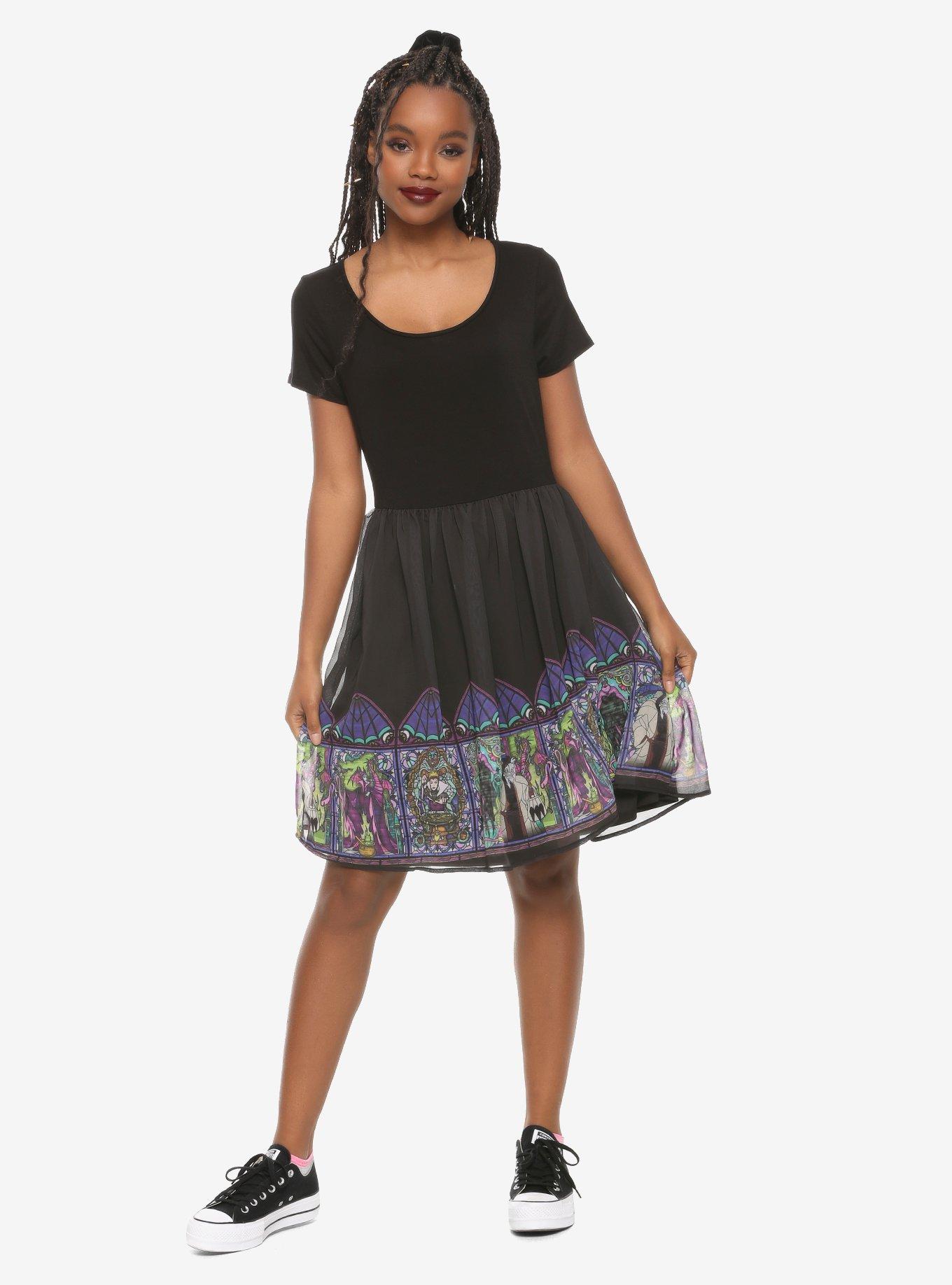 Disney Villains Stained Glass Border Dress, MULTI, alternate