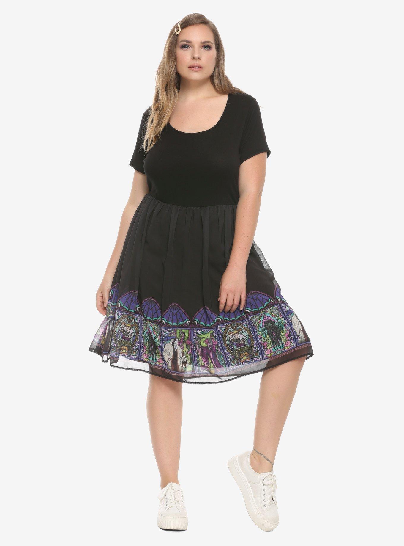 Disney Villains Stained Glass Border Dress Plus Size, , alternate