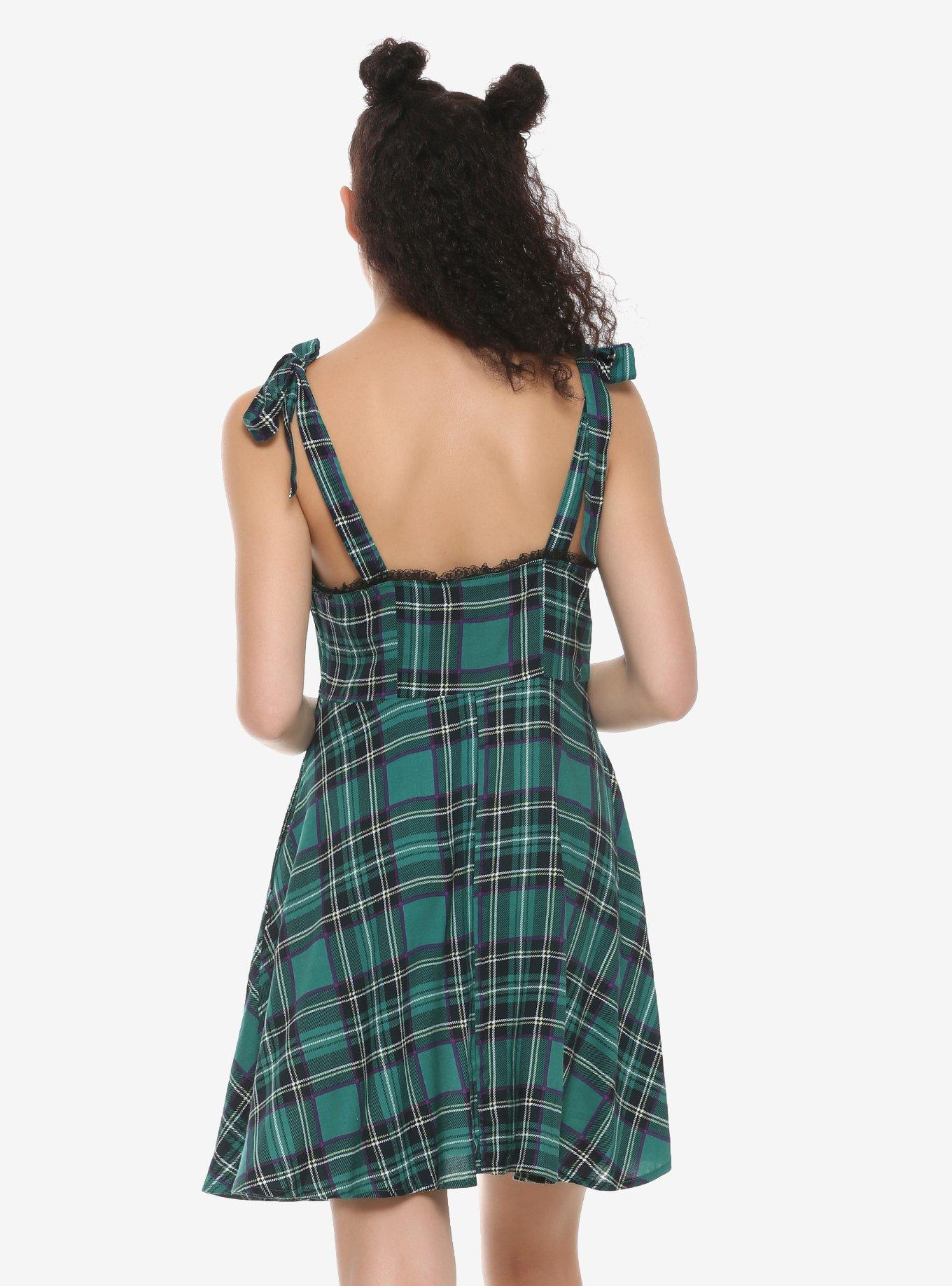 Green & Purple Plaid Dress, PLAID, alternate