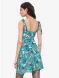 Teal Bones & Florals Button-Front Dress, , alternate