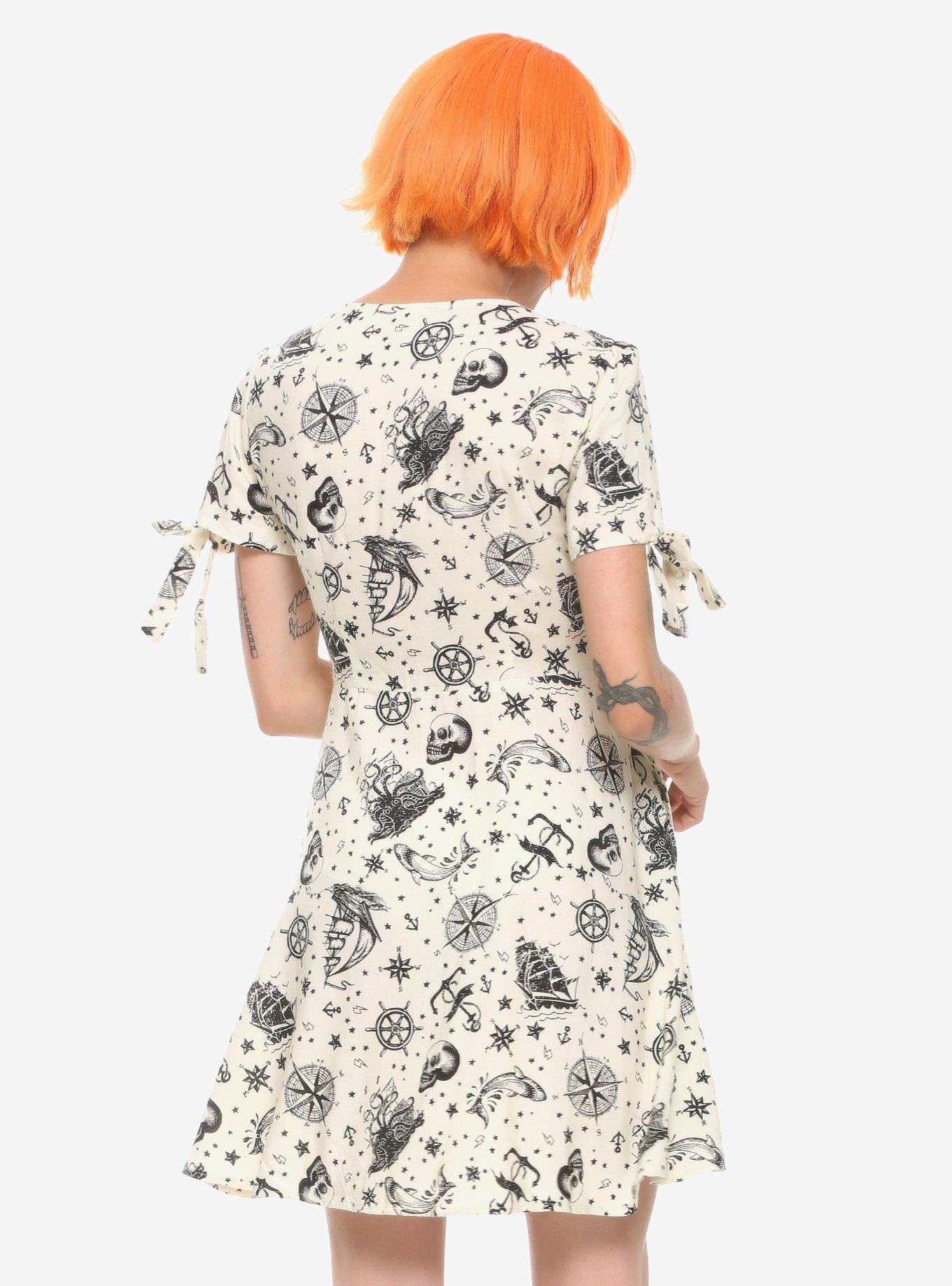Nautical Skull Button-Up Dress, , alternate