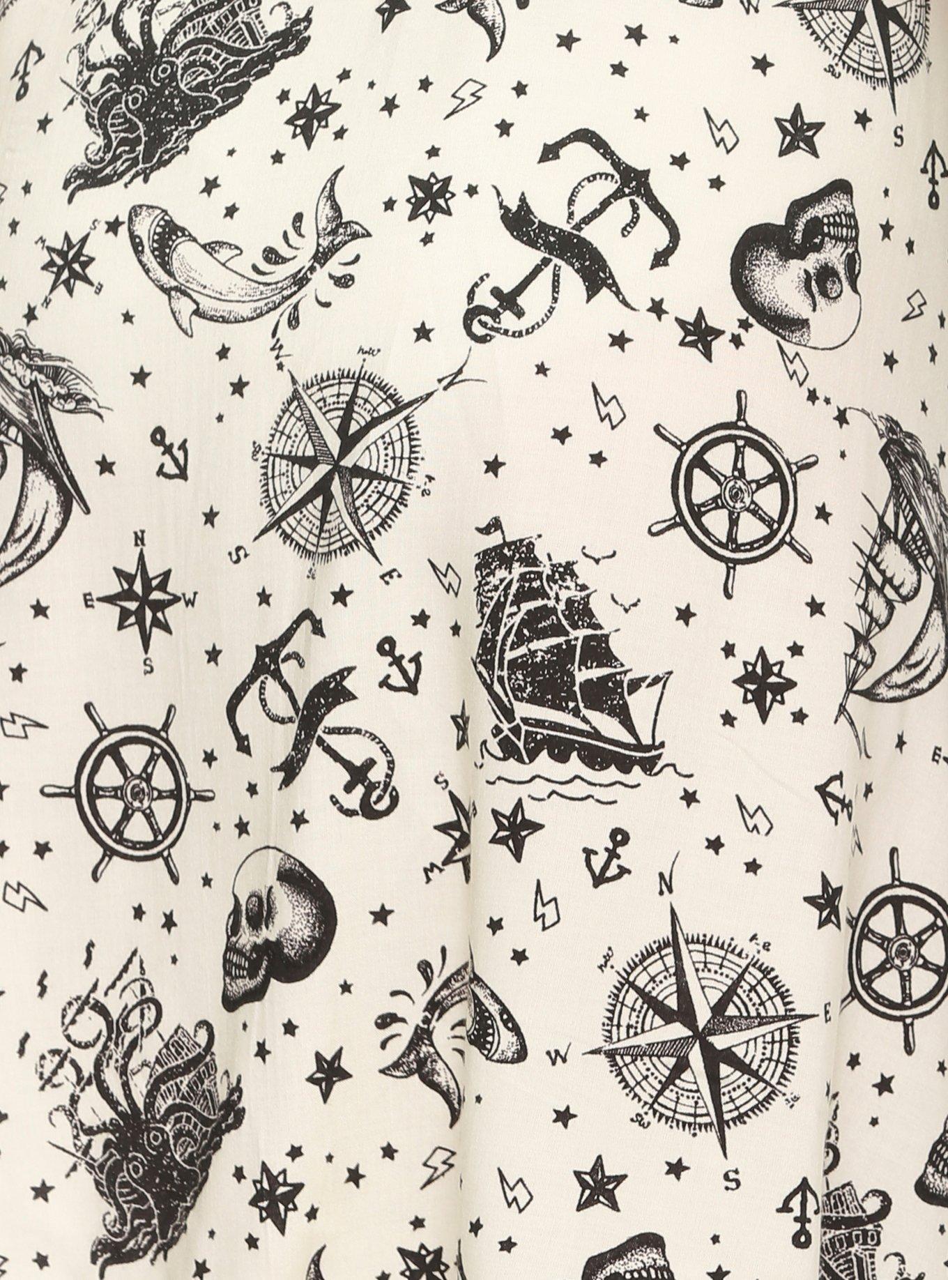 Nautical Skull Button-Up Dress, , alternate