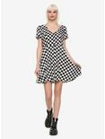 Black & White Checkered Button-Front Dress, , alternate