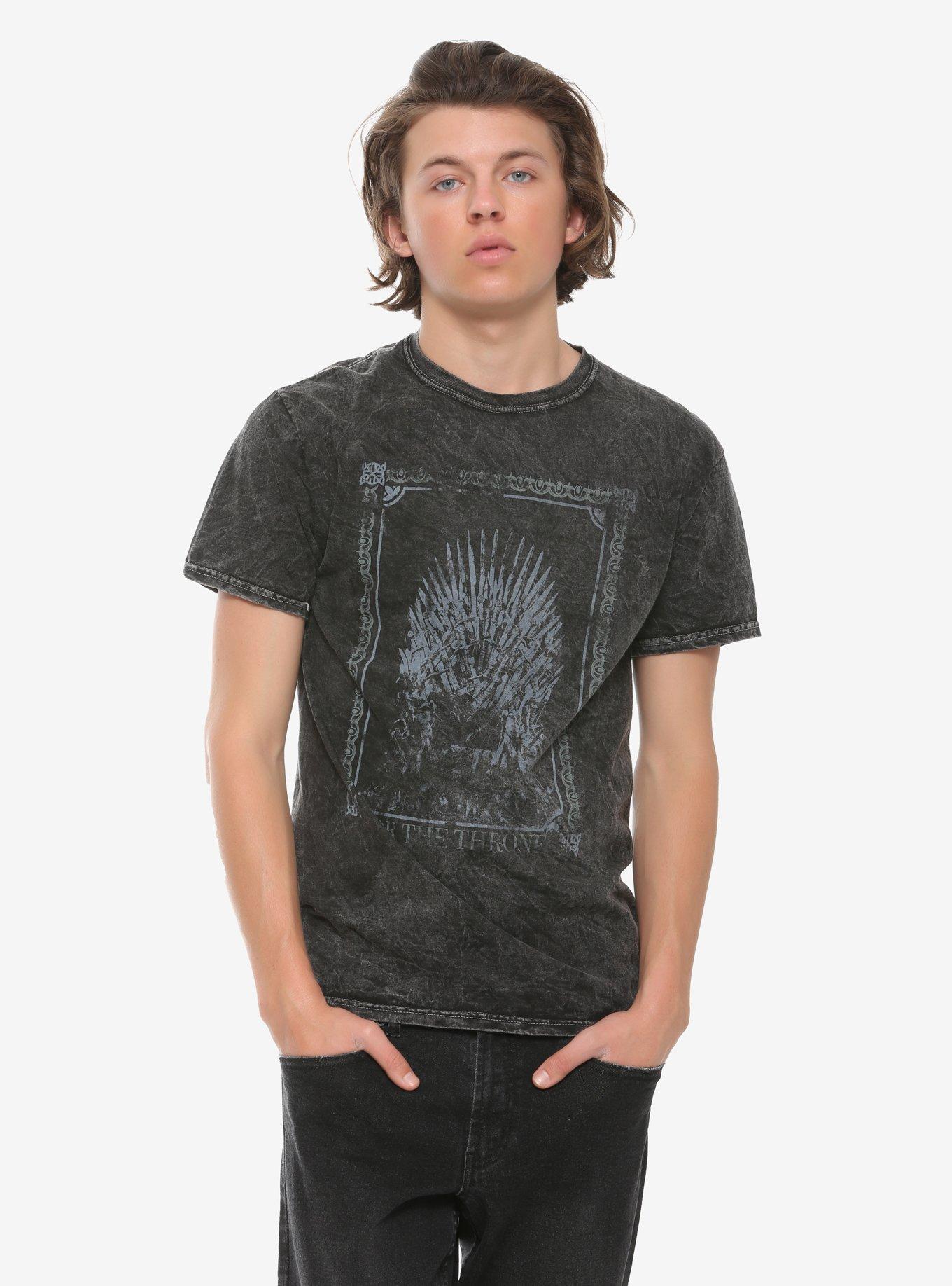 Game Of Thrones For The Throne Mineral Wash T-Shirt, CHARCOAL, alternate