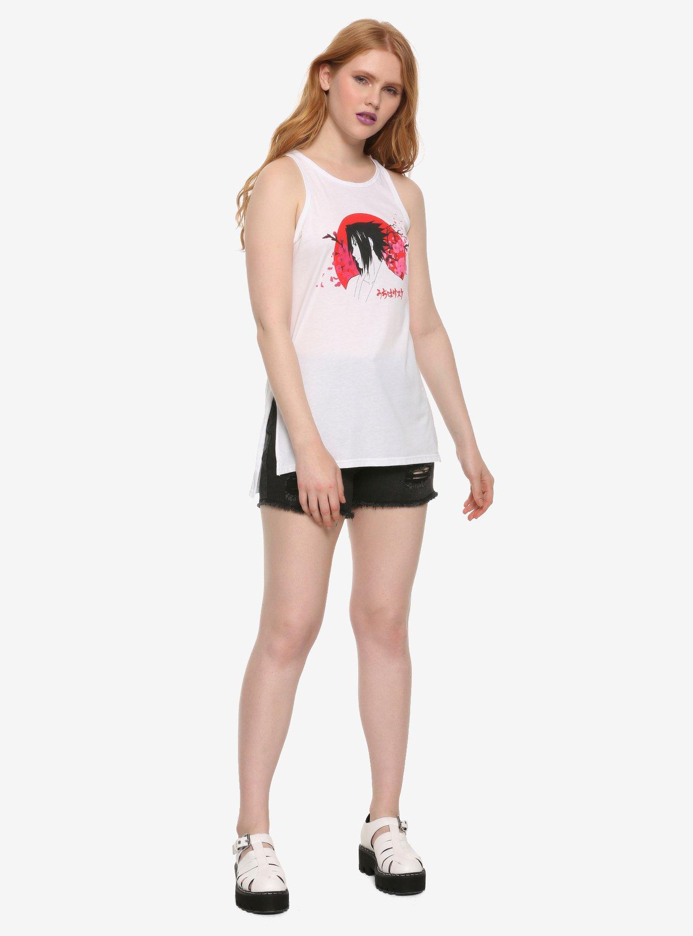 Naruto Shippuden Sasuke Blossoms Girls Tank Top, RED, alternate