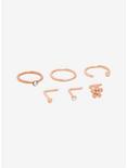 Steel Rose Gold Flower Clear CZ Nose Stud & Hoop 6 Pack, ROSE GOLD, alternate