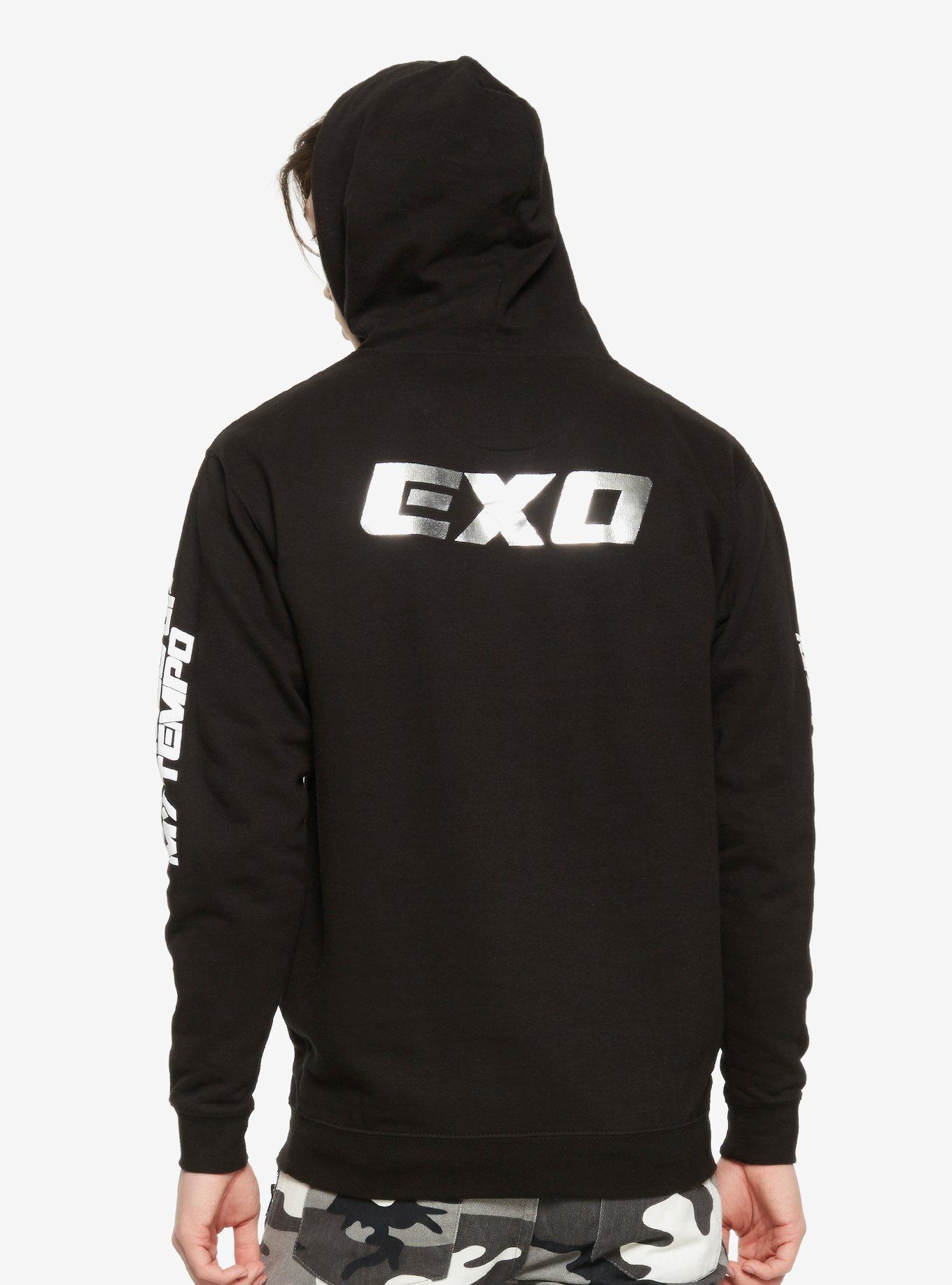 EXO Don't Mess Up My Tempo Black & Silver Hoodie, BLACK, alternate