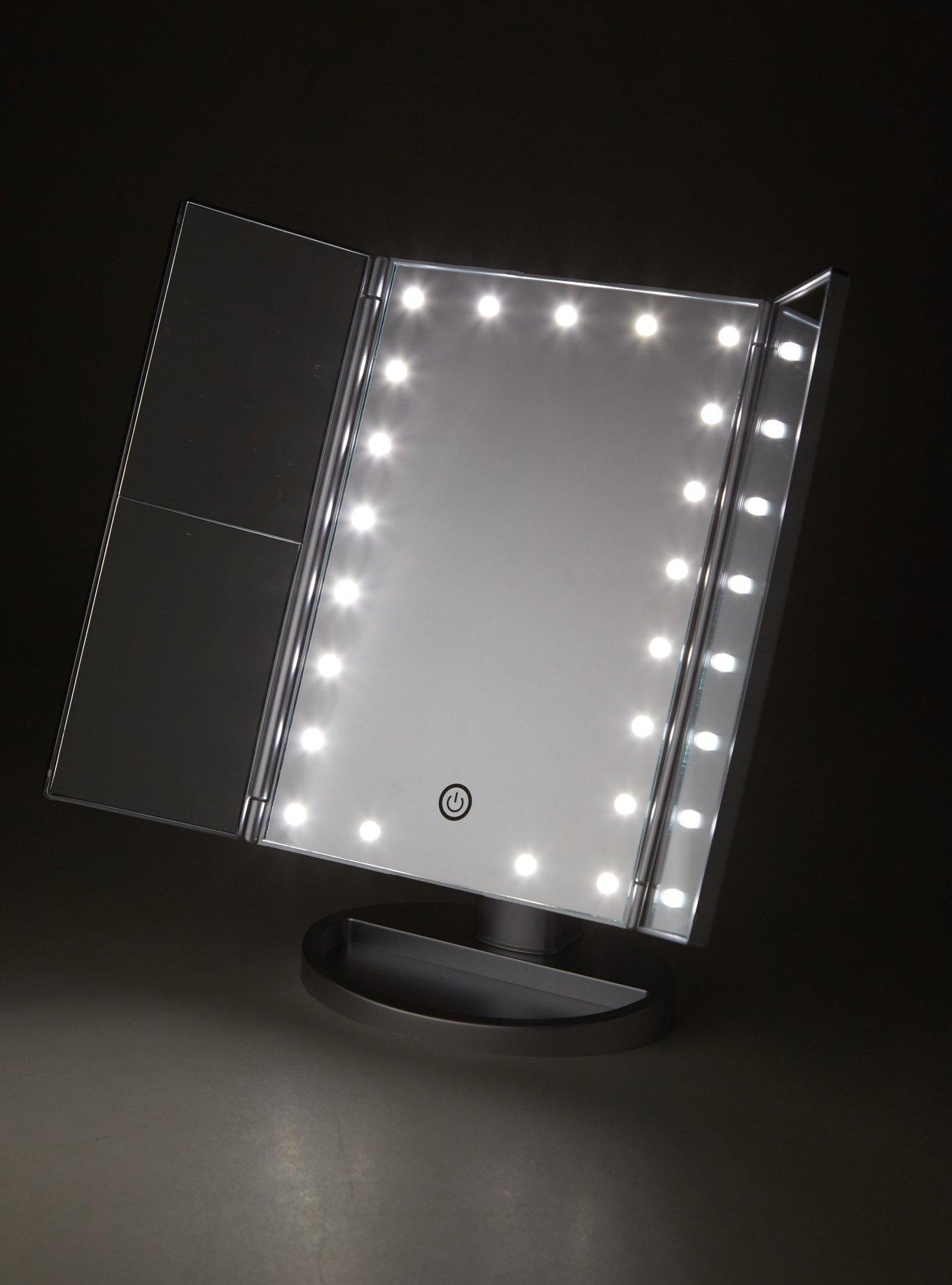 Silver Light-Up Tri-Fold Vanity Mirror, , alternate