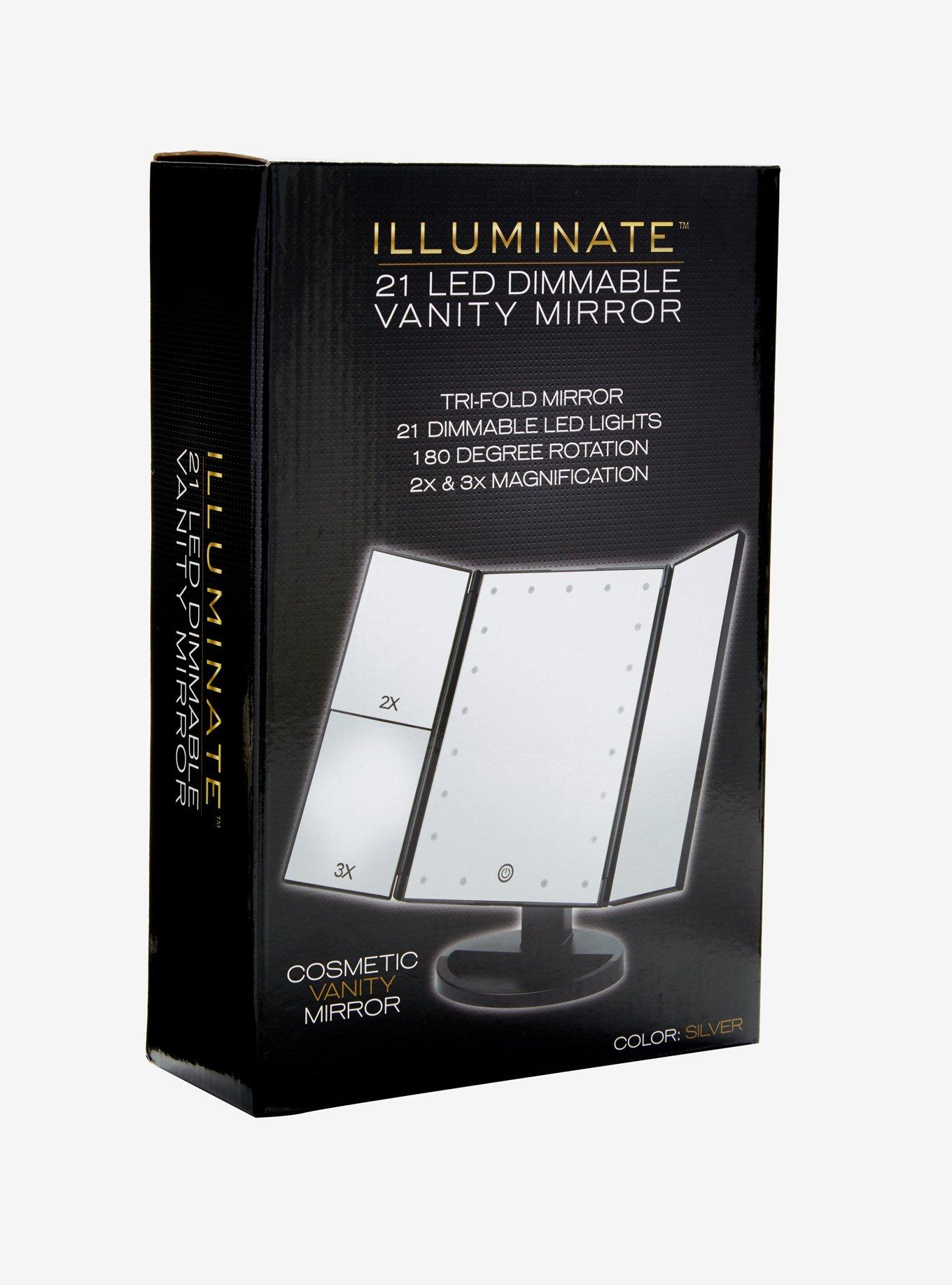 Silver Light-Up Tri-Fold Vanity Mirror, , alternate