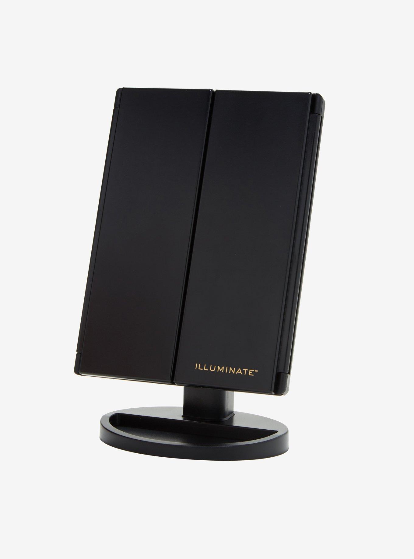 Black Light-Up Tri-Fold Vanity Mirror, , alternate