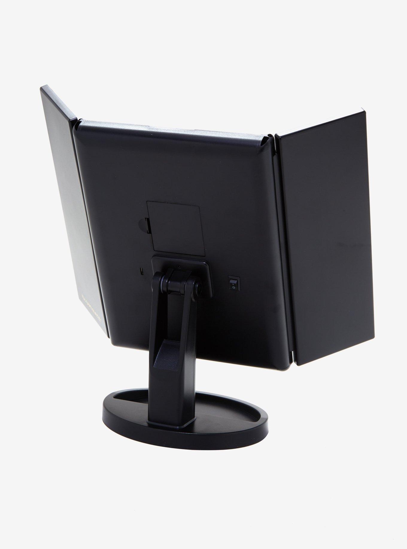 Black Light-Up Tri-Fold Vanity Mirror, , alternate